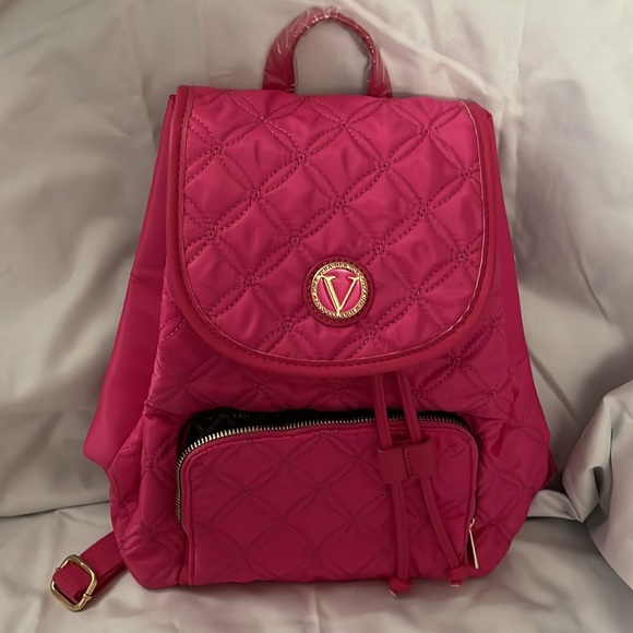 Vera New York magenta pink textured quilted backpack - Picture 15 of 15